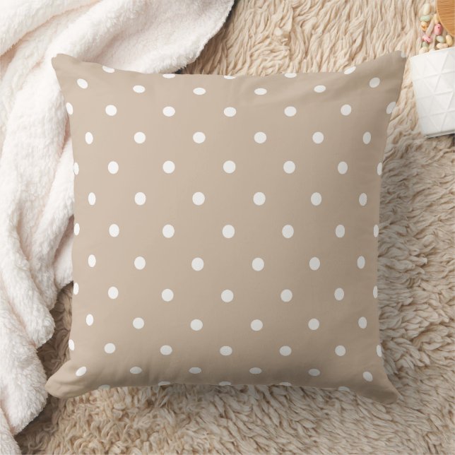 Modern Beige Polka Dots Sierkussen (Deken)