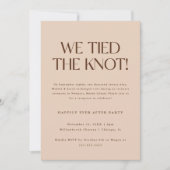 Modern Beige Wedding Elopement & Reception Party Kaart (Voorkant)