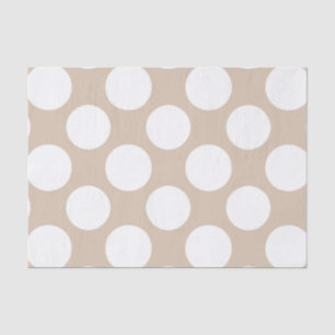 Modern Beige White Polka Dots Pattern Tissuepapier