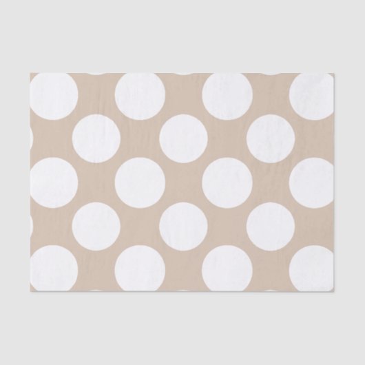 Modern Beige White Polka Dots Pattern Tissuepapier (Voorkant)