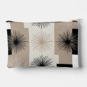 Modern beige, zwart-wit Starburst minimalistisch Etui (Achterkant)