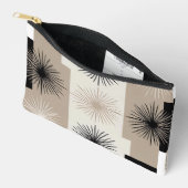 Modern beige, zwart-wit Starburst minimalistisch Etui (Open)