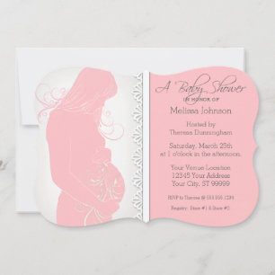 Modern Belly Silhouette Baby shower nodigt uit Kaart