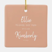 Modern, ben je mijn Bridesmaid? | Fotocollage Keramisch Ornament (Achterkant)