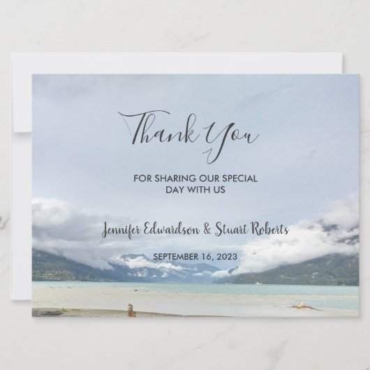 Modern berg zomer strand Dank u kaart (Voorkant)