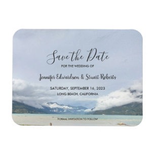 Modern berg zomer strand Save the Date Magneet