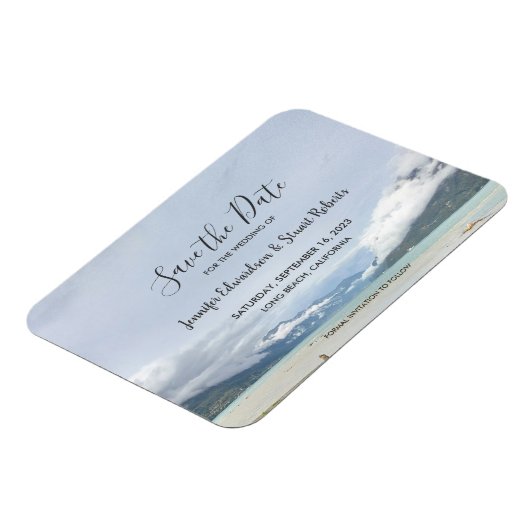 Modern berg zomer strand Save the Date Magneet (Linkerzijde)