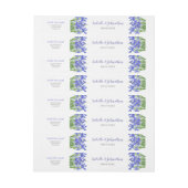 Modern Berry Blue Irises Floral Wedding Invitation Adreslabel Wikkel (Vel)