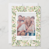Modern Berry Greenery kerstfoto Cream Feestdagenkaart (Voorkant)