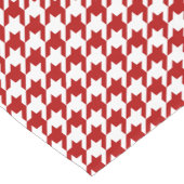 Modern Berry Red Houndstooth Korte Tafelloper (Hoek)