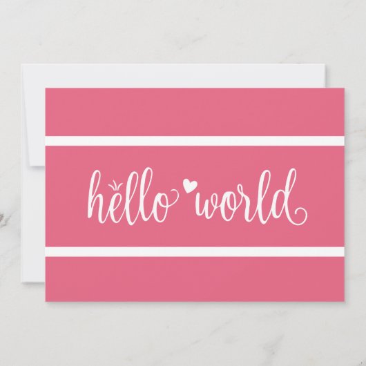 Modern Berry roze Hallo World Photo Collage Aankondiging (Achterkant)