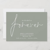 Modern Besloten op Forever QR Code Sage Green Save The Date (Voorkant)