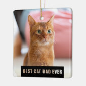 Modern Best Cat Dad Ever Photo Christmas Keramisch Ornament (Links)