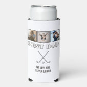 Modern Best Dad 3 Photo Collage Keepsake Golf (Seltzer Voorkant)