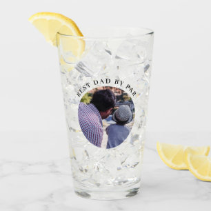 Modern Best Dad By Par Custom Photo Print Glas
