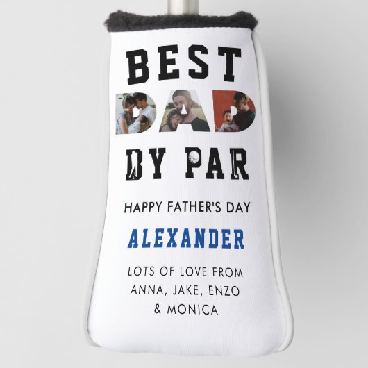 Modern Best Dad by Par Photo Happy Vaderdag Golfheadcover (Draai 90)