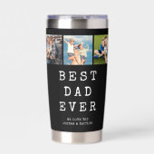 Modern BEST DAD EVER 3 Photos Geïsoleerde Drinkbeker (Voorkant)