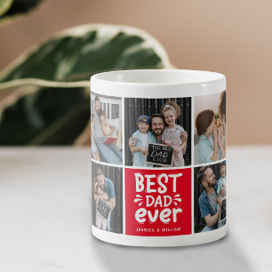 Modern 'Best Dad Ever' 9 Foto Keepsake Koffiemok