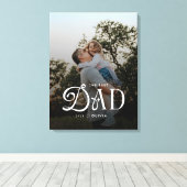 Modern Best Dad Ever Photo Personalized Canvas (Insitu (Houten vloer))