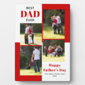 Modern Best Dad Ever vier foto's rode Vaderdag Fotoplaat (voorkant)