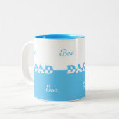 Modern Best Dad op Turquoise Blauw & Wit Tweekleurige Koffiemok (Voorkant links)