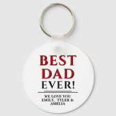 Modern Best Dad Typography Father's Day Sleutelhanger (Voorkant)