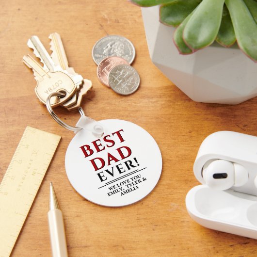 Modern Best Dad Typography Father's Day Sleutelhanger (Bureau)