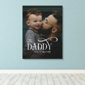 Modern Best Daddy Ever Photo Personalized Canvas (Insitu (Houten vloer))