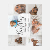 Modern 'Best Dog Ever' | Foto Collage Pet Loss Fleece Deken (Voorkant)