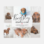 Modern 'Best Dog Ever' | Foto Collage Pet Loss Fleece Deken (Voorkant (Horizontaal))