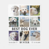 Modern Best Dog Ever Photo Collage Memorial Fleece Deken (Voorkant)
