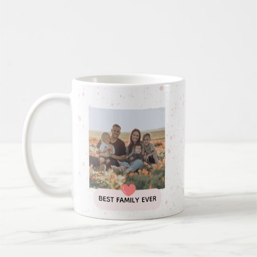 Modern Best Family Ever Photo Coffee Mug Gift (Gauche)