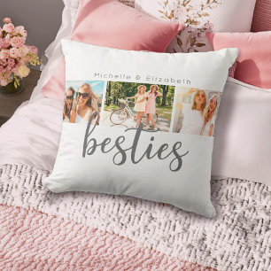 Modern Best Friends Besties Photo Collage Kussen