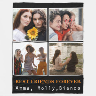 Modern Best Friends Forever Foto Collage Bestie Fleece Deken