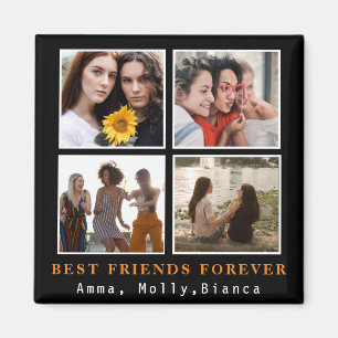 Modern Best Friends Forever Foto Collage   Bestie Magneet