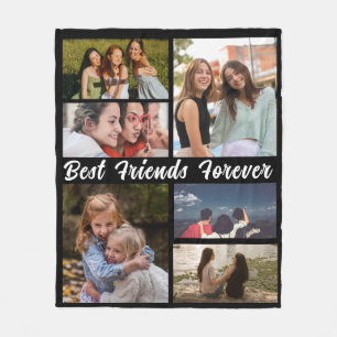 Modern BEST FRIENDS FOREVER Photo Collage Fleece Deken