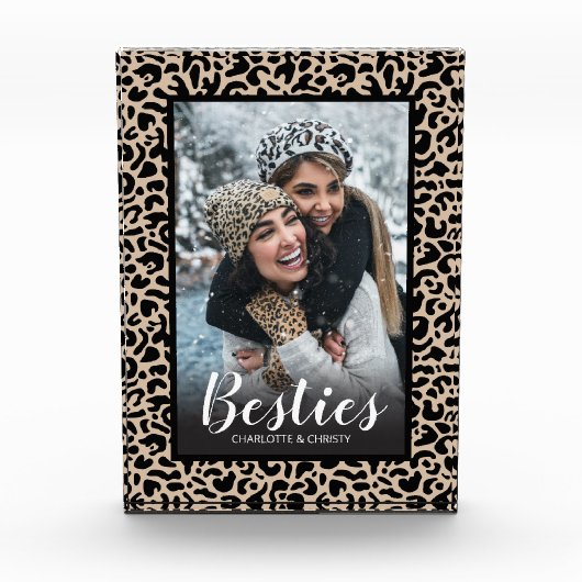 Modern Best Friends Leopard Print Fotoblokken (Voorkant)