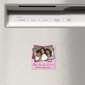Modern Best Friends Photo Personalized Fun Pink Magneet (Insitu (Vaatwasser))