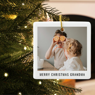 Modern Best Grandma Ever Beauty kerstcadeau Keramisch Ornament