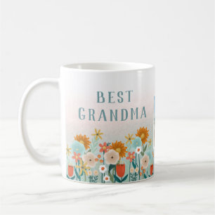 Modern Best Grandma Floral Photo Collage Koffiemok