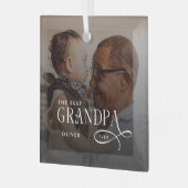 Modern Best GrandPa Ever Photo Personalized Glas Ornament (Voorkant links)