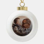 Modern Best GrandPa Ever Photo Personalized Keramische Bal Ornament (Voorkant)