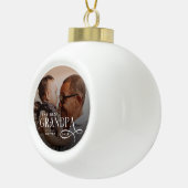 Modern Best GrandPa Ever Photo Personalized Keramische Bal Ornament (Rechts)