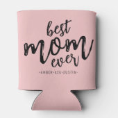 Modern Best Ma Ever Kinder Name Script | Roze Blikjeskoeler (Achterkant)