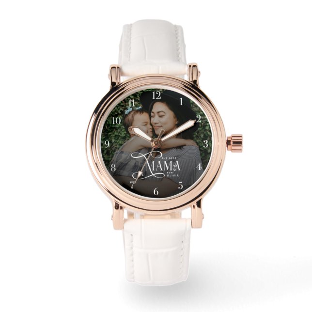 Modern Best Mama Ever Photo Mothers Day Gifts Horloge (Voorkant)