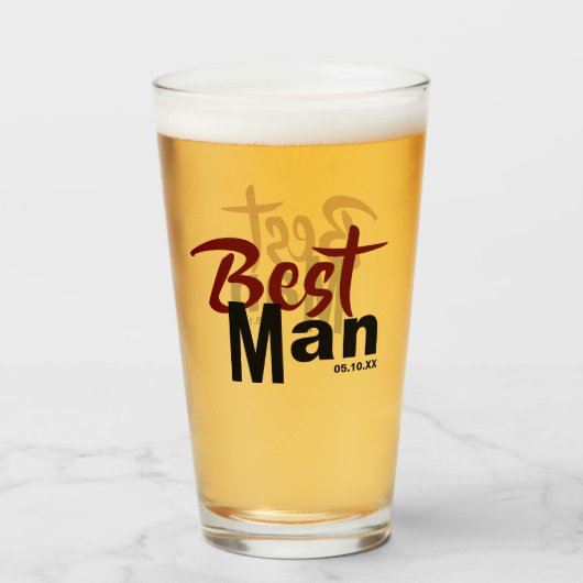Modern Best Man Tumbler Glass (Voorkant gevuld)