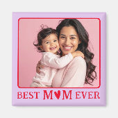Modern Best Mom Ever Purple Photo Magnet (Devant)
