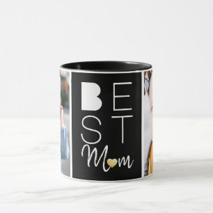 Modern Best Mom Two Foto Zwarte Mok