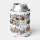 Modern 'Best Papa Ever' 12 Foto Collage Blikjeskoeler (Blikje Voorkant)