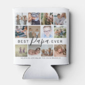 Modern 'Best Papa Ever' 12 Foto Collage Blikjeskoeler (Achterkant)